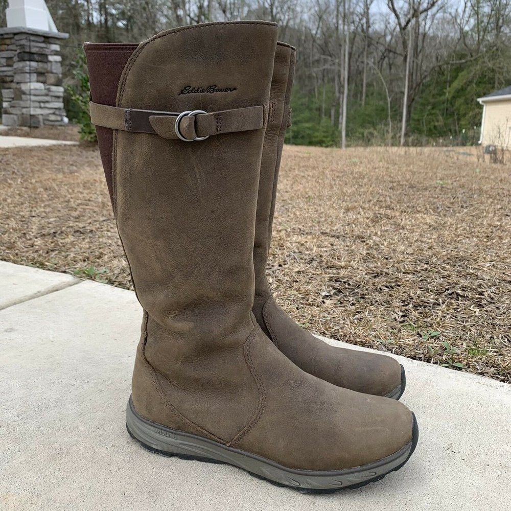 Eddie Bauer Brown Leather Lodge Boots Women’s Size 7 Zip-Up